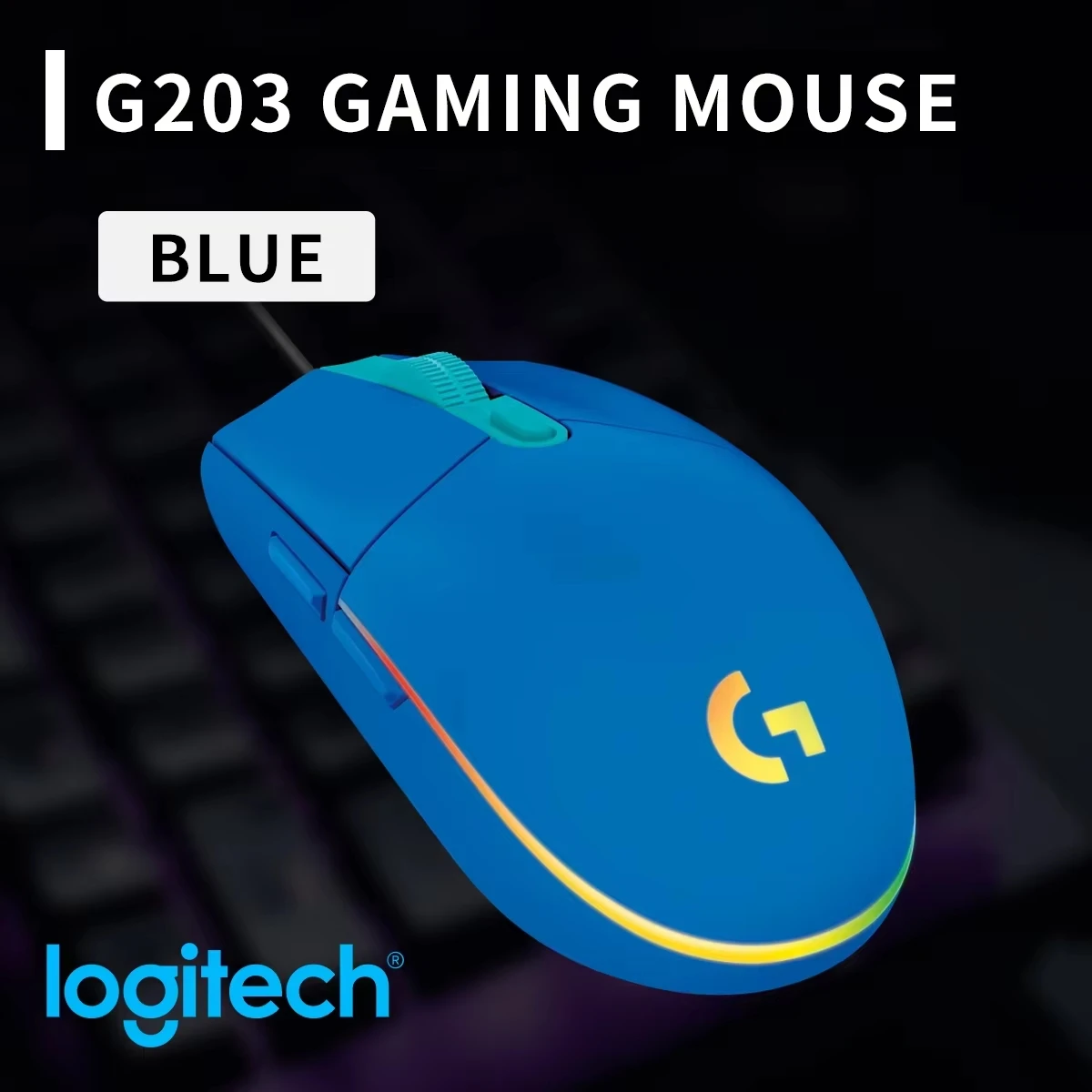 Logitech Mouse G203 - Mouse da gaming Logitech G203, con